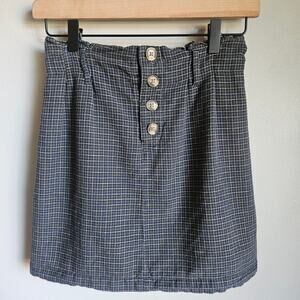 American Eagle Skirt Size XS Blue Plaid High Waist Pleated Preppy Academia Mini